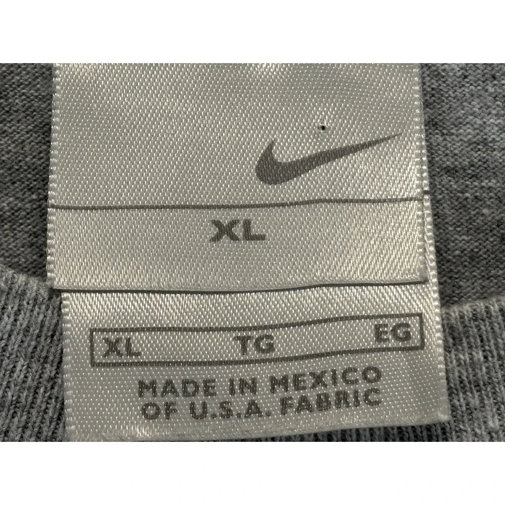 Vtg Y2K Nike Swoosh Tshirt Men's XL Grey Embroidered Classic Skater Grunge 90s